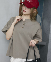 PUBLUX/パブリュクス <接触冷感>クール ポンチ ヘンリーネック Tシャツ 限定展開
