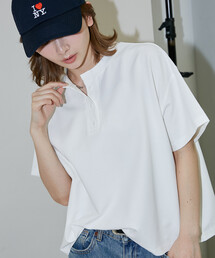PUBLUX/パブリュクス <接触冷感>クール ポンチ ヘンリーネック Tシャツ 限定展開