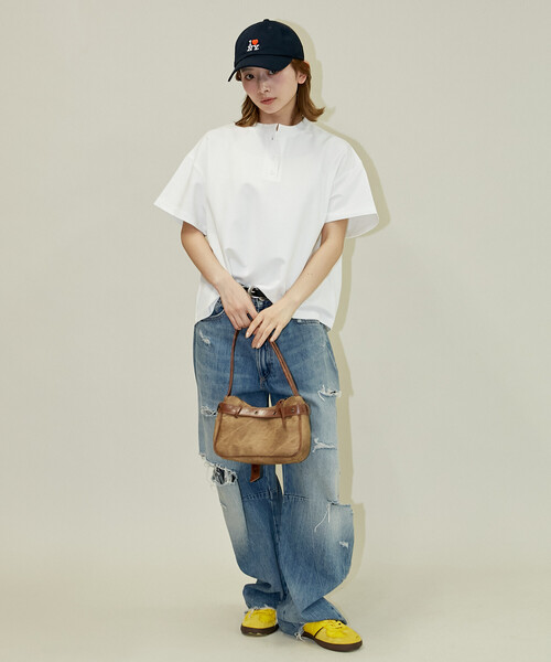 PUBLUX(パブリュクス)の「PUBLUX/パブリュクス <接触冷感>クール ポンチ ヘンリーネック Tシャツ 限定展開(Tシャツ/カットソー・レディース・チャコールグレー/グレー/オフホワイト/ベージュ・フリ-)」の15枚目の写真