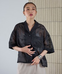 LEPSIM | 3D刺繍開襟シャツ／SS　739138(シャツ/ブラウス)