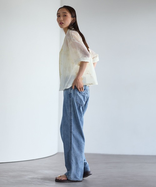 LEPSIM(レプシィム)の「3D刺繍開襟シャツ/SS 739138(シャツ/ブラウス・レディース・アイボリー/ブラック/ネイビー・FREE)」の21枚目の写真