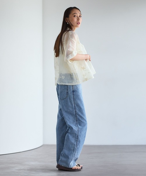 LEPSIM(レプシィム)の「3D刺繍開襟シャツ/SS 739138(シャツ/ブラウス・レディース・アイボリー/ブラック/ネイビー・FREE)」の22枚目の写真