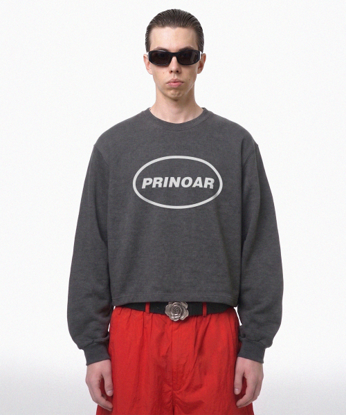 PRINOAR（プリノア）の「サークルロゴセミクロップ長袖Tシャツ - チャコール（Tシャツ/カットソー・レディース・チャコール・SMALL/MEDIUM/LARGE）」の4枚目の写真