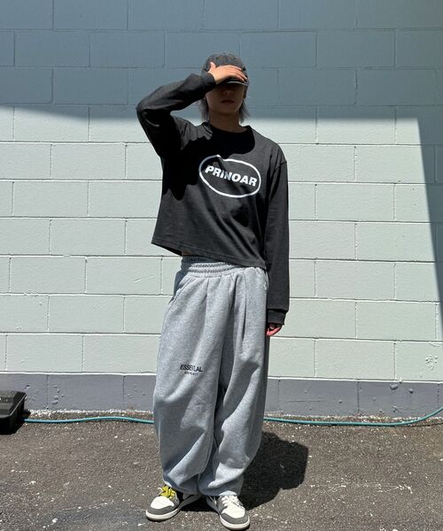 PRINOAR（プリノア）の「サークルロゴセミクロップ長袖Tシャツ - チャコール（Tシャツ/カットソー・レディース・チャコール・SMALL/MEDIUM/LARGE）」の10枚目の写真