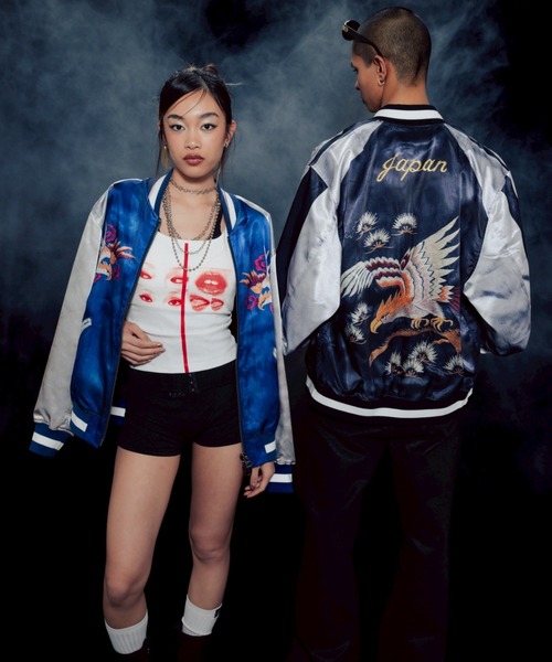 TALKING ABOUT THE ABSTRACTION（トーキング　アバウト　ジ　アブストラクション）の「TALKING ABOUT THE ABSTRACTION/トーキングアバウトジアブストラクション/EX SKA JKT（スカジャン・メンズ・ブラック/ブルー・M/L/XL）」の10枚目の写真