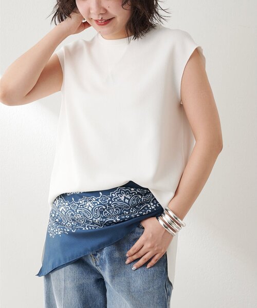 Whim Gazette（ウィムガゼット）の「Vガゼットノースリーブプルオーバー（シャツ/ブラウス・レディース・ブラック/オフホワイト・FREE）」の11枚目の写真
