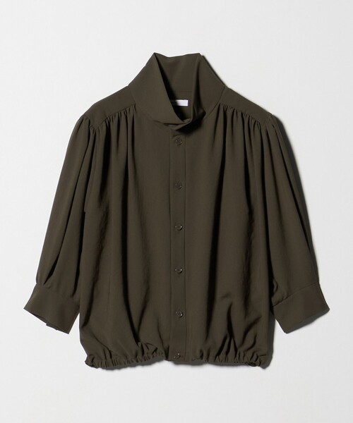 ASTRAET（アストラット）の「＜ASTRAET＞ジョーゼット ギャザー スタンドカラーブラウス（シャツ/ブラウス・レディース・モカ/オフホワイト・FREE）」の12枚目の写真