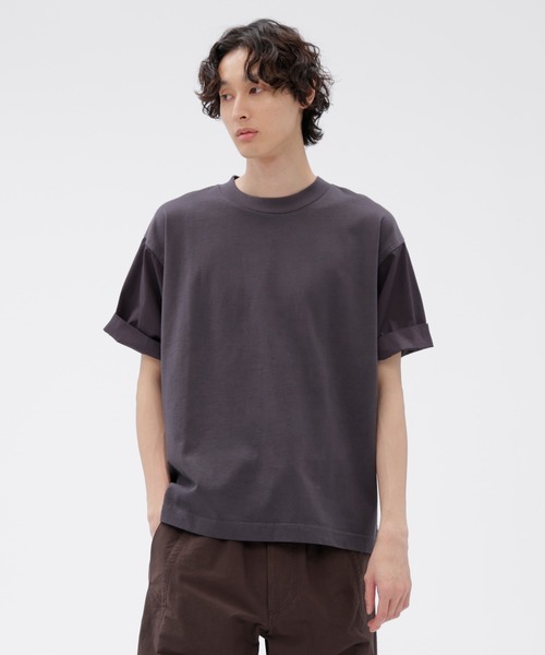MHL.(エムエイチエル)の「GARMENT DYED COTTON JERSEY(Tシャツ/カットソー・メンズ・ホワイト/ダークグリーン/グレー・LARGE/MEDIUM)」の1枚目の写真