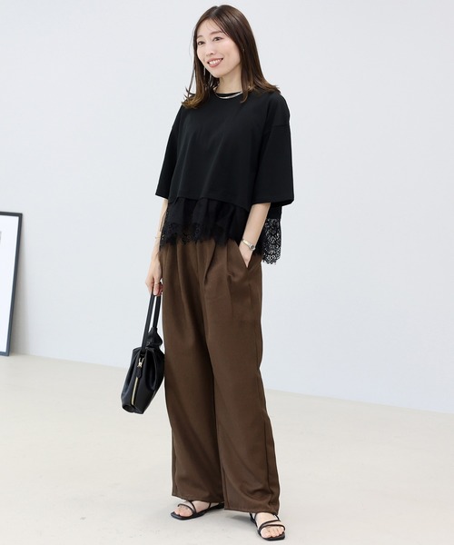 Aletta vita(アレッタビータ)の「サマーツイードツータックワイドパンツ(その他パンツ・レディース・モカ/ブラウン・M)」の12枚目の写真