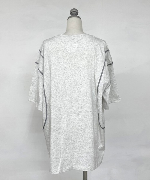 CRB(シーアールビー)の「ステッチ配色ビッグTシャツ(Tシャツ/カットソー・レディース・オートミール/ブラウン/ブラック・F)」の15枚目の写真