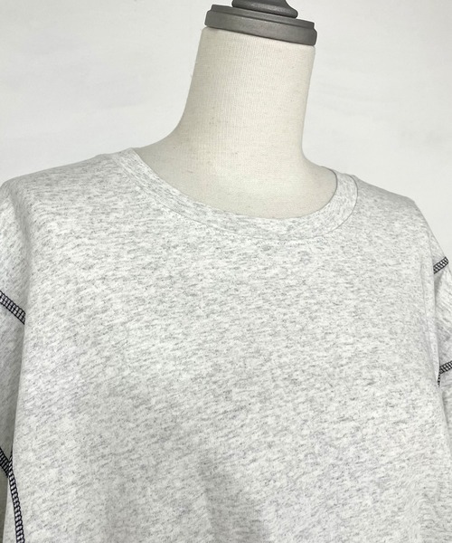 CRB(シーアールビー)の「ステッチ配色ビッグTシャツ(Tシャツ/カットソー・レディース・オートミール/ブラウン/ブラック・F)」の16枚目の写真