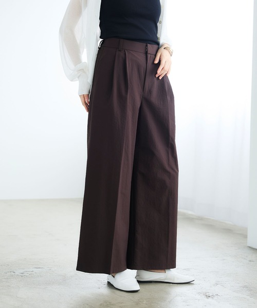 CROSS FUNCTION（クロスファンクション）の「《撥水》サマ見え イージータックワイドパンツ【CROSS FUNCTION/クロスファンクション】（その他パンツ・レディース・ネイビー/ダークブラウン・LL/L/M）」の15枚目の写真