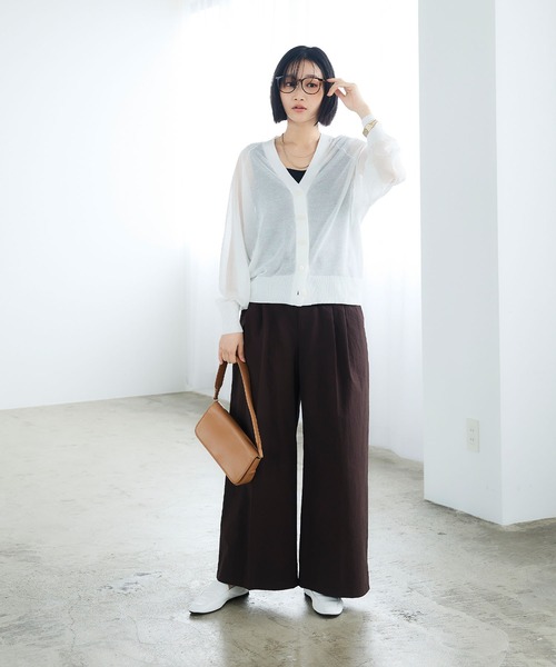 CROSS FUNCTION（クロスファンクション）の「《撥水》サマ見え イージータックワイドパンツ【CROSS FUNCTION/クロスファンクション】（その他パンツ・レディース・ネイビー/ダークブラウン・LL/L/M）」の10枚目の写真