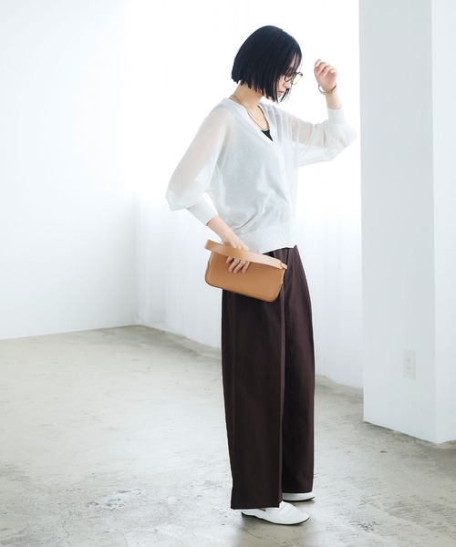 CROSS FUNCTION（クロスファンクション）の「《撥水》サマ見え イージータックワイドパンツ【CROSS FUNCTION/クロスファンクション】（その他パンツ・レディース・ネイビー/ダークブラウン・LL/L/M）」の13枚目の写真