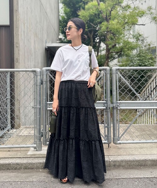 MAQWEL(マクウェル)の「【MAQWEL/マクウェル】ウォッシャブルコンパクトコーマTシャツ(Tシャツ/カットソー・レディース・グレイッシュベージュ/ホワイト/ブラウン/ネイビー・FREE)」の7枚目の写真