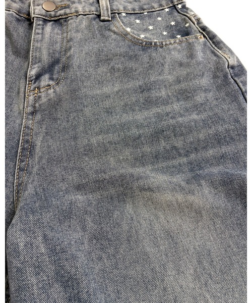 inst.ALL（インストール）の「バックベルトスタープリントデニムワイドパンツ（デニムパンツ・レディース・ブルー・S/M/L/3L）」の12枚目の写真
