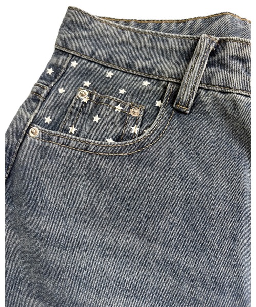 inst.ALL（インストール）の「バックベルトスタープリントデニムワイドパンツ（デニムパンツ・レディース・ブルー・S/M/L/3L）」の13枚目の写真