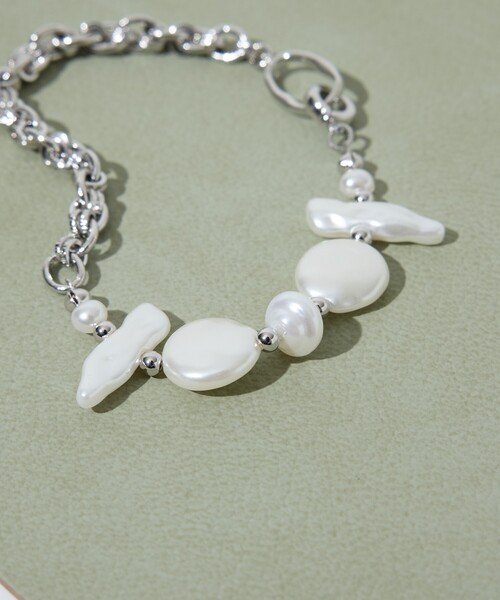 collex(コレックス)の「【dignif】【金属アレルギー対応】ブレスレット Pearl Link(ブレスレット・レディース・シルバー・フリー)」の2枚目の写真