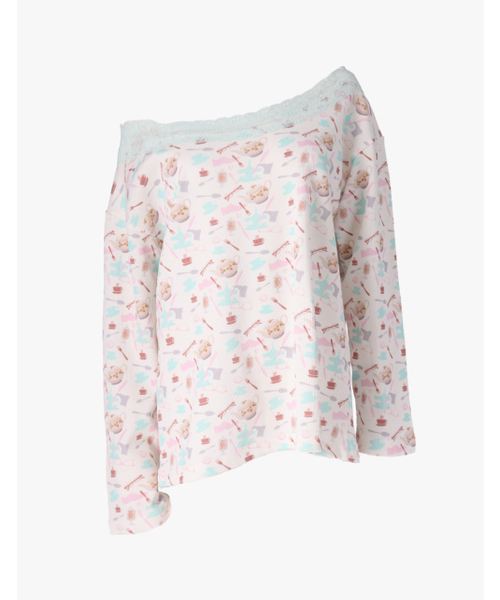 Off - Shoulder Loose Top- Tea Party（Tシャツ/カットソー）｜HONKYO