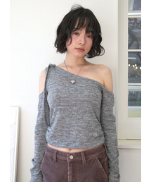 MUSE CUT-OUT TEE / GRAY