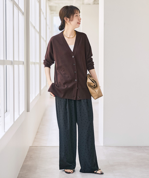 Spick & Span(スピックアンドスパン)の「《新色有り / 追加》18G カーディガン(カーディガン/ボレロ・レディース・ネイビー/ブラウン系その他/レッド・FREE)」の16枚目の写真