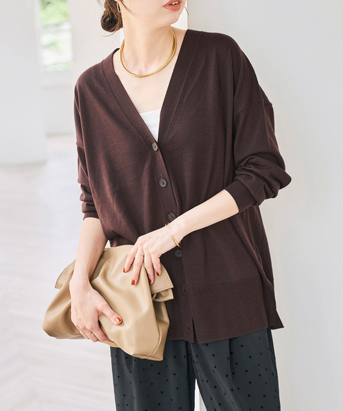 Spick & Span(スピックアンドスパン)の「《新色有り / 追加》18G カーディガン(カーディガン/ボレロ・レディース・ネイビー/ブラウン系その他/レッド・FREE)」の19枚目の写真
