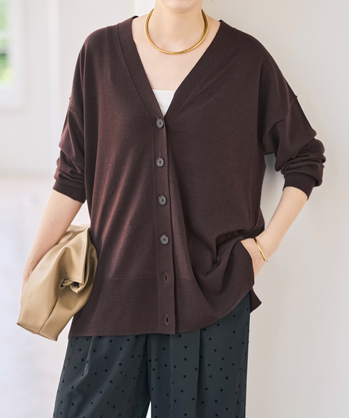 Spick & Span(スピックアンドスパン)の「《新色有り / 追加》18G カーディガン(カーディガン/ボレロ・レディース・ネイビー/ブラウン系その他/レッド・FREE)」の20枚目の写真