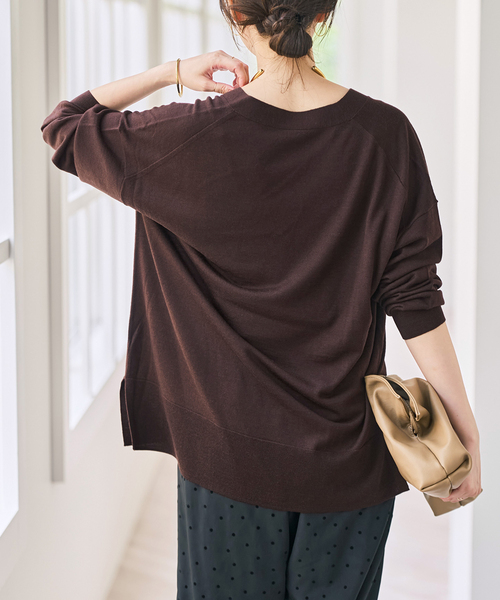 Spick & Span(スピックアンドスパン)の「《新色有り / 追加》18G カーディガン(カーディガン/ボレロ・レディース・ネイビー/ブラウン系その他/レッド・FREE)」の22枚目の写真