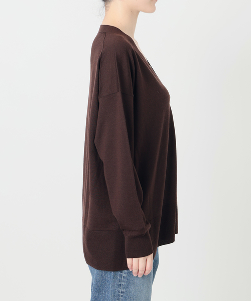 Spick & Span(スピックアンドスパン)の「《新色有り / 追加》18G カーディガン(カーディガン/ボレロ・レディース・ネイビー/ブラウン系その他/レッド・FREE)」の6枚目の写真