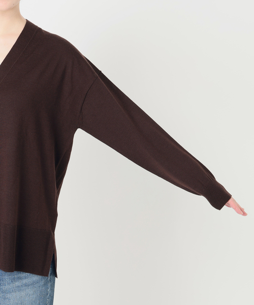 Spick & Span(スピックアンドスパン)の「《新色有り / 追加》18G カーディガン(カーディガン/ボレロ・レディース・ネイビー/ブラウン系その他/レッド・FREE)」の7枚目の写真