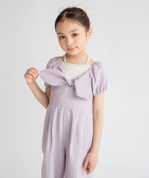 BRANSHES(ブランシェス)の「【プチレディ】シャンブレーサロペット(サロペット/オーバーオール・キッズ・サックスブルー/ラベンダー・130/120/100/110/140/90/150)」の14枚目の写真