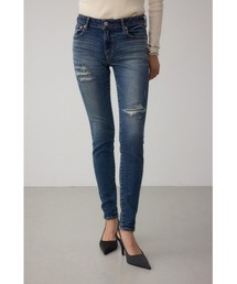 【身長/骨格別着用画像あり】AZUL DENIM リペアスキニーデニム ストレッチ 履き心地抜群 美脚 足長 細見え ダメージ