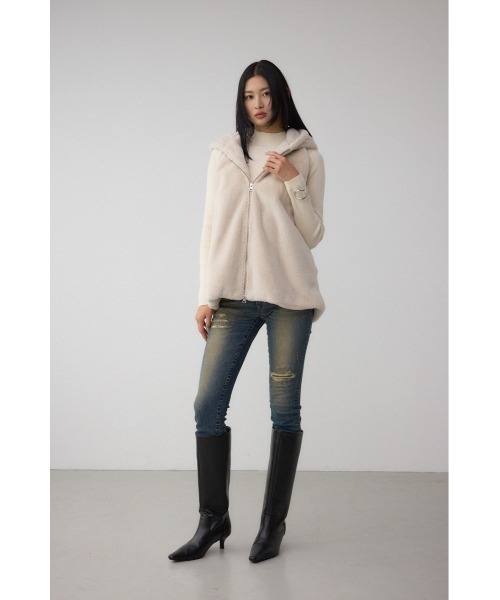 AZUL by moussy(アズールバイマウジー)の「【身長/骨格別着用画像あり】AZUL DENIM リペアスキニーデニム ストレッチ 履き心地抜群 美脚 足長 細見え ダメージ(デニムパンツ・レディース・ブラック/ダークブルー/ブルー・MEDIUM/LARGE/SMALL/X-SMALL/XX-SMALL/X-LARGE)」の15枚目の写真