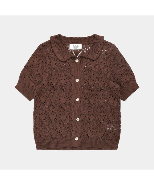 PIGMENT(ピグメント)の「クロップスカシカラガーディガン (ZYCD260102)(カーディガン/ボレロ・レディース・ブルー/ブラウン/アイボリー・FREE)」の1枚目の写真