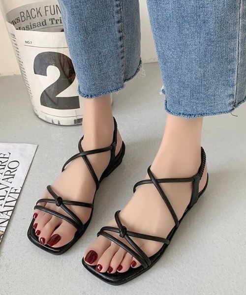 yuue' ( wear )(ユーイ)の「クロスストラップサンダル(サンダル・レディース・アイボリー/ブラック・23.5cm/24.5cm)」の14枚目の写真