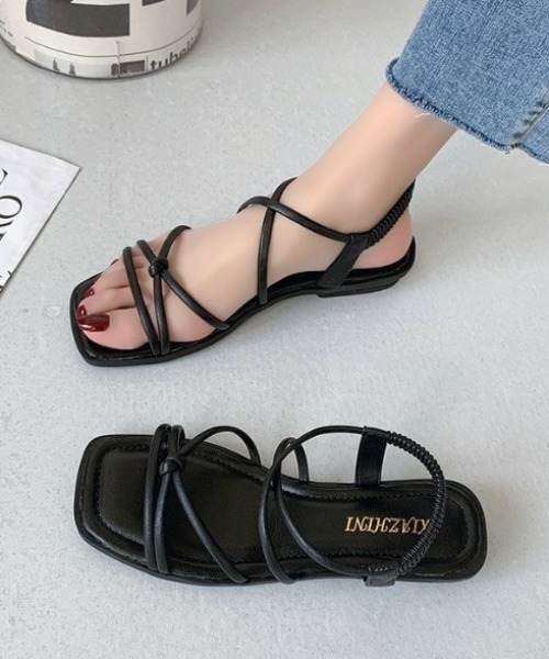 yuue' ( wear )(ユーイ)の「クロスストラップサンダル(サンダル・レディース・アイボリー/ブラック・23.5cm/24.5cm)」の18枚目の写真
