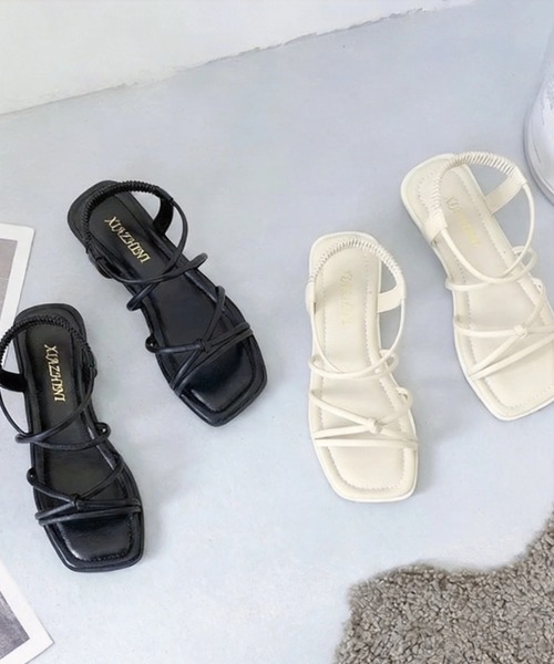 yuue' ( wear )(ユーイ)の「クロスストラップサンダル(サンダル・レディース・アイボリー/ブラック・23.5cm/24.5cm)」の13枚目の写真