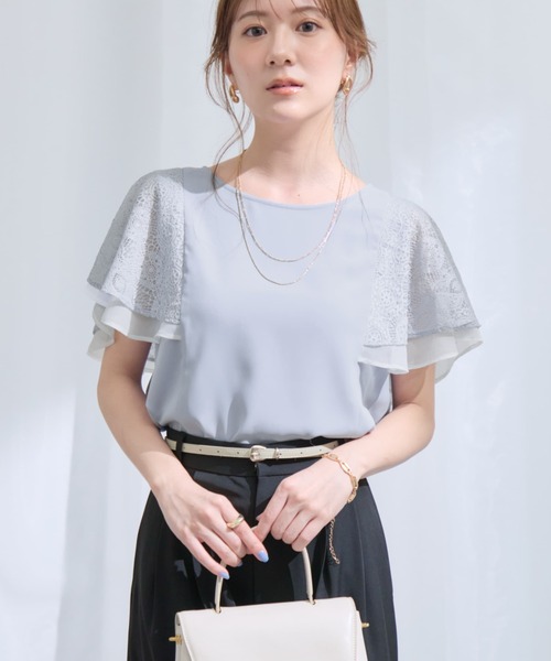 COHINA(コヒナ)の「レースレイヤードブラウス 【低身長・小柄女性】(シャツ/ブラウス・レディース・ブラック/オフホワイト/ブルー・ONE SIZE)」の19枚目の写真