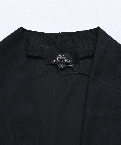 Bernings Sho(バーニングショー)の「『Bernings Sho/バーニングショー』スモーク柄ノーカラー7分袖カーディガン(カーディガン/ボレロ・メンズ・ブラック/ホワイト・XL/L/M)」の12枚目の写真