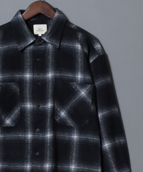 ANPAS(アンパス)の「Flannel Ombre Check & Stripe Shirt / フランネル オンブレチェック&ストライプシャツ ワークシャツ 長袖 秋冬 ネルシャツ 起毛(シャツ/ブラウス・メンズ・チャコール/ネイビー/グレー系その他/ブラウン/ブラック系その他・L/XL/M)」の5枚目の写真