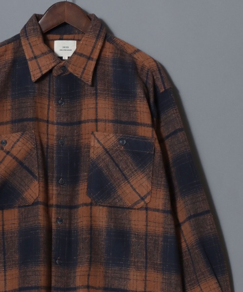 ANPAS(アンパス)の「Flannel Ombre Check & Stripe Shirt / フランネル オンブレチェック&ストライプシャツ ワークシャツ 長袖 秋冬 ネルシャツ 起毛(シャツ/ブラウス・メンズ・チャコール/ネイビー/グレー系その他/ブラウン/ブラック系その他・L/XL/M)」の1枚目の写真