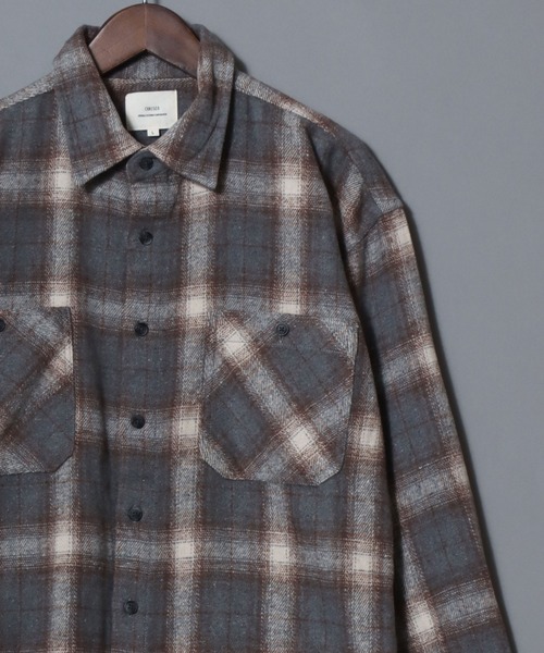 ANPAS(アンパス)の「Flannel Ombre Check & Stripe Shirt / フランネル オンブレチェック&ストライプシャツ ワークシャツ 長袖 秋冬 ネルシャツ 起毛(シャツ/ブラウス・メンズ・チャコール/ネイビー/グレー系その他/ブラウン/ブラック系その他・L/XL/M)」の4枚目の写真
