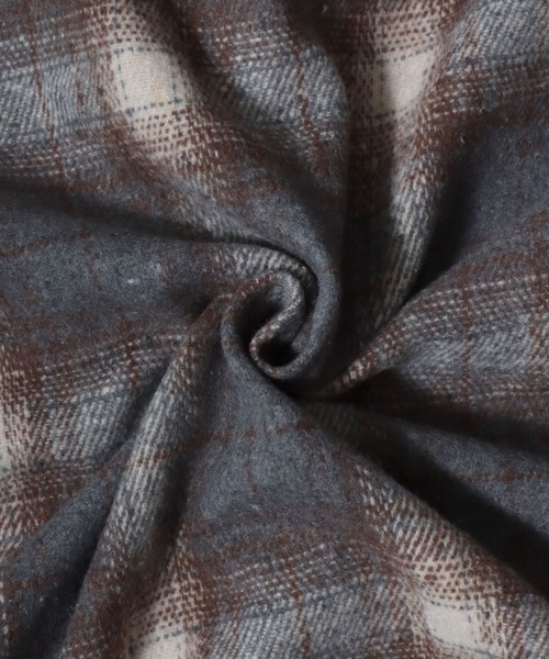ANPAS(アンパス)の「Flannel Ombre Check & Stripe Shirt / フランネル オンブレチェック&ストライプシャツ ワークシャツ 長袖 秋冬 ネルシャツ 起毛(シャツ/ブラウス・メンズ・チャコール/ネイビー/グレー系その他/ブラウン/ブラック系その他・L/XL/M)」の14枚目の写真