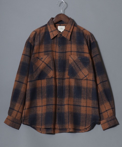 ANPAS(アンパス)の「Flannel Ombre Check & Stripe Shirt / フランネル オンブレチェック&ストライプシャツ ワークシャツ 長袖 秋冬 ネルシャツ 起毛(シャツ/ブラウス・メンズ・チャコール/ネイビー/グレー系その他/ブラウン/ブラック系その他・L/XL/M)」の15枚目の写真