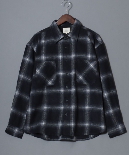 ANPAS(アンパス)の「Flannel Ombre Check & Stripe Shirt / フランネル オンブレチェック&ストライプシャツ ワークシャツ 長袖 秋冬 ネルシャツ 起毛(シャツ/ブラウス・メンズ・チャコール/ネイビー/グレー系その他/ブラウン/ブラック系その他・L/XL/M)」の18枚目の写真
