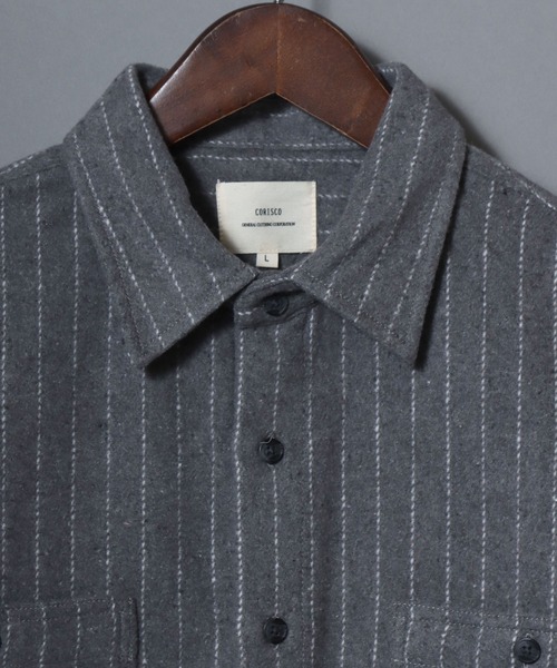 ANPAS(アンパス)の「Flannel Ombre Check & Stripe Shirt / フランネル オンブレチェック&ストライプシャツ ワークシャツ 長袖 秋冬 ネルシャツ 起毛(シャツ/ブラウス・メンズ・チャコール/ネイビー/グレー系その他/ブラウン/ブラック系その他・L/XL/M)」の21枚目の写真