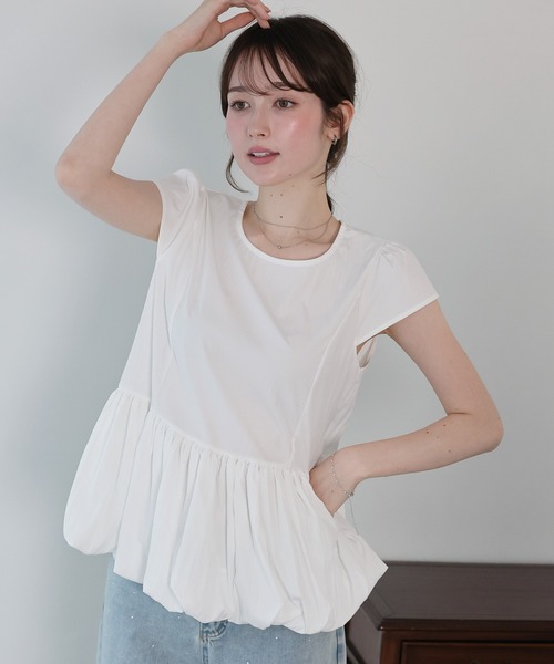 BLUEEAST(ブルーイースト)の「フレンチスリーブバルーンブラウス(シャツ/ブラウス・レディース・ホワイト/ベージュ/ブラック・MEDIUM)」の20枚目の写真