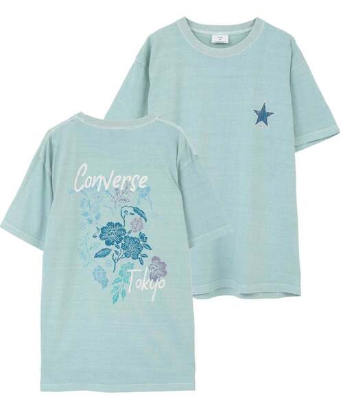 CONVERSE（コンバース）の「FLOWER BACK PRINT T-SHIRT（Tシャツ/カットソー・レディース・ホワイト/ブラック/サックスブルー・MEDIUM/SMALL）」の3枚目の写真