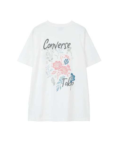 CONVERSE（コンバース）の「FLOWER BACK PRINT T-SHIRT（Tシャツ/カットソー・レディース・ホワイト/ブラック/サックスブルー・MEDIUM/SMALL）」の5枚目の写真