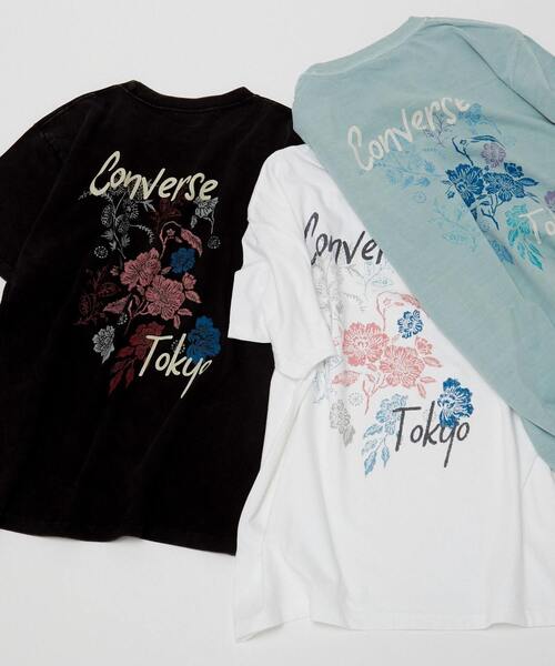 CONVERSE（コンバース）の「FLOWER BACK PRINT T-SHIRT（Tシャツ/カットソー・レディース・ホワイト/ブラック/サックスブルー・MEDIUM/SMALL）」の16枚目の写真
